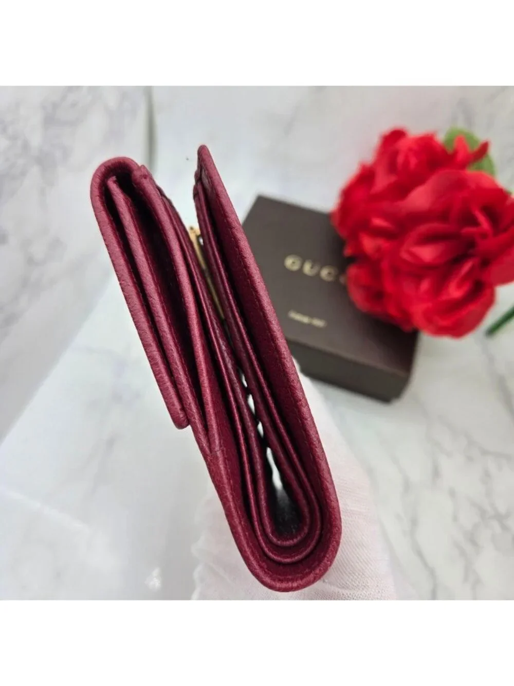 Gucci Fold Wallet GG Canvas Pink